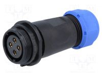 DC napájecí konektor SP2111/S4 II zásuvka; PIN: 4; IP68; 7÷12mm; pájení na kabel; 500V, 30A, univerzální rozpojitelný, samice, vodotěsný, vnější závit