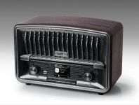 Retro stolní radiopřijímač MUSE M-135DBT hnědý, USB, stereo 2x5W, příjem FM, DAB+, Bluetooth, 230VAC