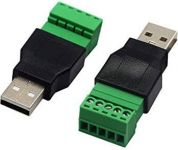 USB-A konektor vidlice se šroubovací svorkovnicí. 