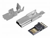 USB konektor MINI-B-VK na kabel, pájecí 5-pin, vyvedené 4 piny (1-2-3-5)