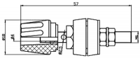 Zdířka na banánek 4mm B-50A-B černá, zásuvka; 50A; 60VDC panelová izolovaná s příčnou dírkou @2,5mm