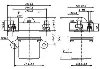 Stykač 12V/100A ZJ100D, kontakt 80VDC/100A trvale(200A/2min, 700A<1sec), max.úbytek napětí při I=100A: 80mV, cívka 12V/7W