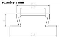 AL lišta-profil V4 mini vestavný k zapuštění, barva stříbrná 21,8x15x6mm pro LED pásek, délka 2 m + kryt plexi nacvaknutí - - Matný kryt