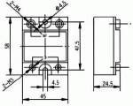 SSR RELÉ 4048ZD3 pro montáž na chladič 40A/480V, vstupní napětí 4-34V, spínání v nule.