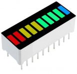 LED displej bargraf H2R3Y4P, 10 nezávislých segmentů, 1× modrý, 4× zelený, 3× žlutý, 2× červený