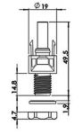 Konektor MC4-M na panel - female. Proud: 30A (kabel 6mm2)