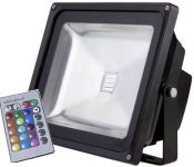 Reflektor LED venkovní 30W RGB plně beravný, MCOB, AC 230V, IP65