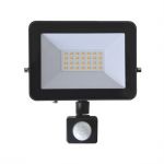 Reflektor LED venkovní s PIR čidlem, sensorem 30W, 4000 K - neutrální denní bílá, 2850lm, AC 230V, GETI GLF30P 30W, AC 230V, černý