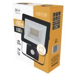 Reflektor LED venkovní s PIR čidlem, senzorem 20W/1600lm, EMOS ZS2321, AC 230V, černý, 4000K - neutrální denní bílá