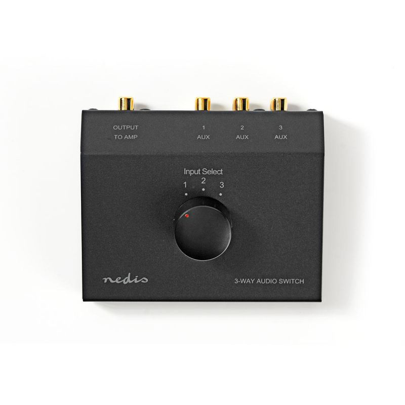 Analogový Audio Přepínač ASWI2403BK 3 vstupy, 1 výstup. RCA cinch