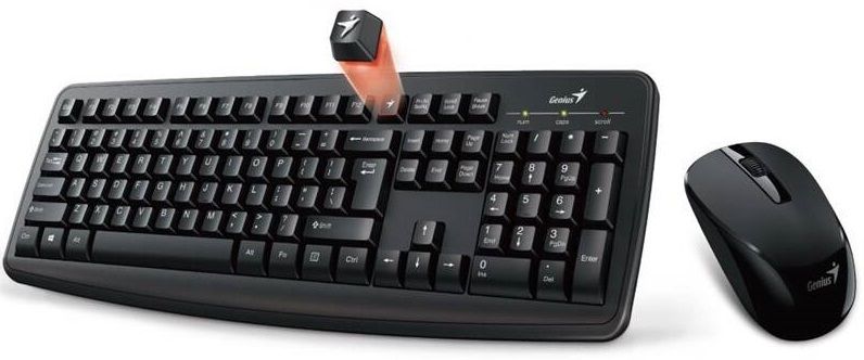 Set bezdrátová klávesnice + myš Genius Smart KM-8100 CZ/SK, 2,4GHz, mini USB přijímač