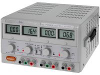 Zdroj laboratorní HF3003D-3 stolní 2x0-30VDC/0-3A + 5VDC/3A plynule regulovatelný 2×0–30V/2×0–3A, LCD displej