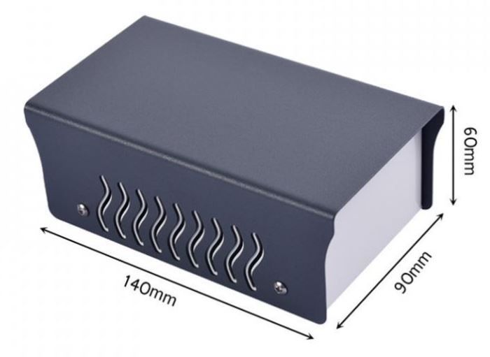 Kovová krabička přístrojová (ŠxVxH): 90x60x140mm, šedá/bílá