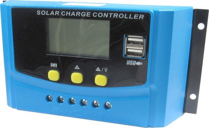 Solární regulátor PWM C-K40A, 12-24V/40A+2xUSB pro různé baterie LCD, vstupní napětí max. 50V