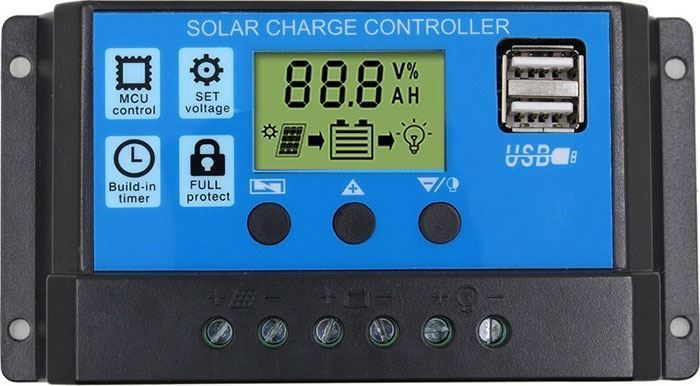 Solární regulátor PWM S3024 12-24V/30A+USB pro Pb baterie