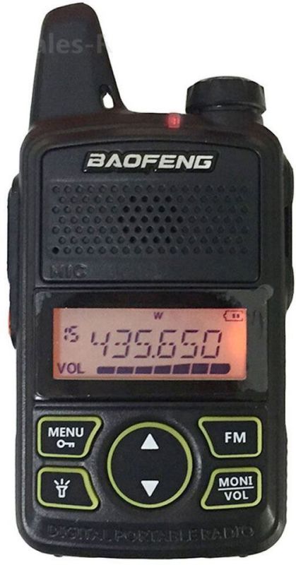 Baofeng BF-T1 PMR vysílačka. Dualbandová radiostanice, pracuje v pásmu FM 65–108MHz/UHF 400–470 MHz