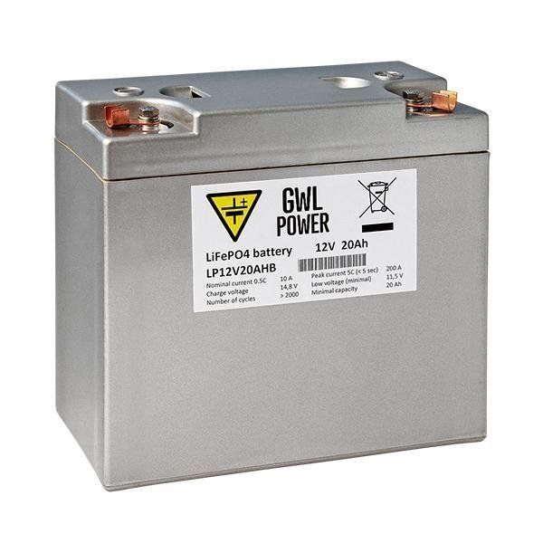 Baterie GWL/ELERIX LP12V20AHB Lithiová LiFePO4 12V/20Ah nabíjecí bezůdržbový akumulátor. Neobsahuje BMS. GWL/Power