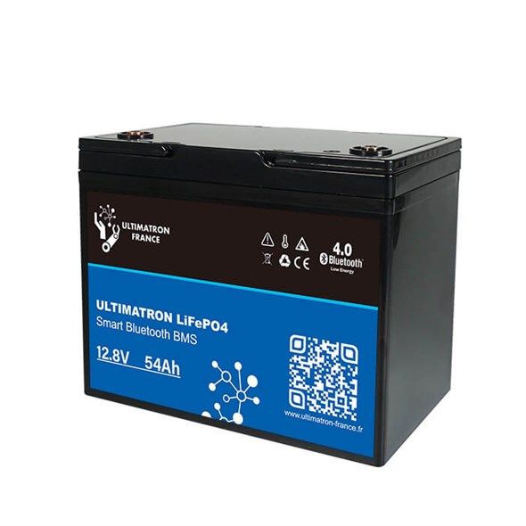 Baterie Lithiová LiFePO4 12V/54Ah nabíjecí akumulátor pro soláry, možno řadit do série i paralelně max. 4 bat. Ultimatron