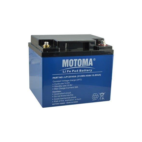 Baterie MOTOMA Lithiová LiFePO4 12V/40Ah nabíjecí akumulátor pro soláry, není možné řadit do série ani paralérně.