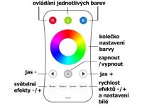 Dálkový RF 2,4GHz ovladač RGB pásků dimLED OVS RGB 1KR, vhodný přijímač pro něj má kód: 882519