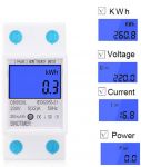 Elektroměr 1f DDS528L digitální LCD display jednofázový podružný měřič spotřeby, wattmetr na DIN lištu