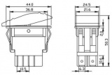 Vypínač kolébkový ON-OFF 2p.12V/30A zelený, do otvoru 37×21,7mm