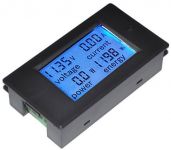 Digitální LED diodový panelový stejnosměrný Ampérmetr / Voltmetr / wattmetr ss20A / 100V DC