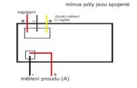 Digitální LED diodový panelový stejnosměrný Ampérmetr / Voltmetr ss10A / 100V DC