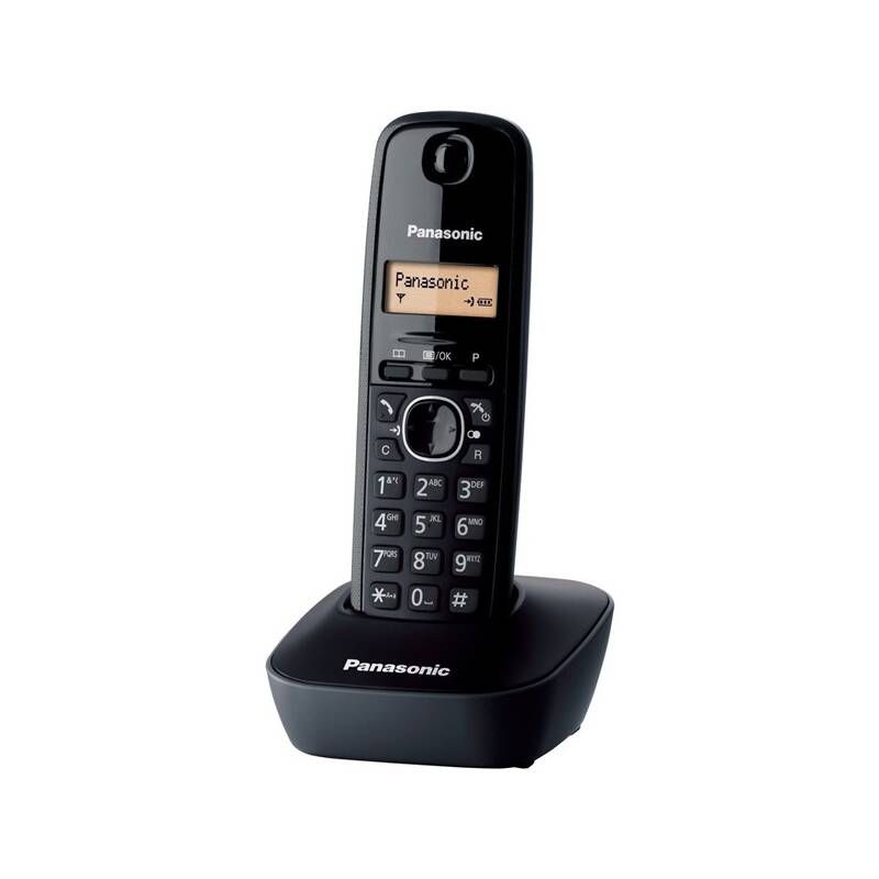 Panasonic KX TG1611FXH DECT přenosný bezdrátový telefon na pevnou linku. ČERNÁ BARVA