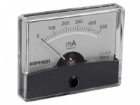 Panelové analogové měřidlo proudu, ampermetr PM 500mA-DC 60x47mm, ručkové, 0-500mA