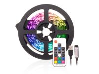 Sada RGB LED pásku, délka 4m, 30LED/m, 80lm/m, příkon 20W, napájení 5VDC (USB), IP20