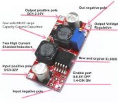 Sestavený napájecí modul, step-down/step-up měnič, DC/DC 5V-32V/1,25–35V 1A (3A s chlazením)-nastavitelný