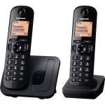 Panasonic KX TGC212FXB DUO DECT přenosný bezdrátový telefon na pevnou linku,