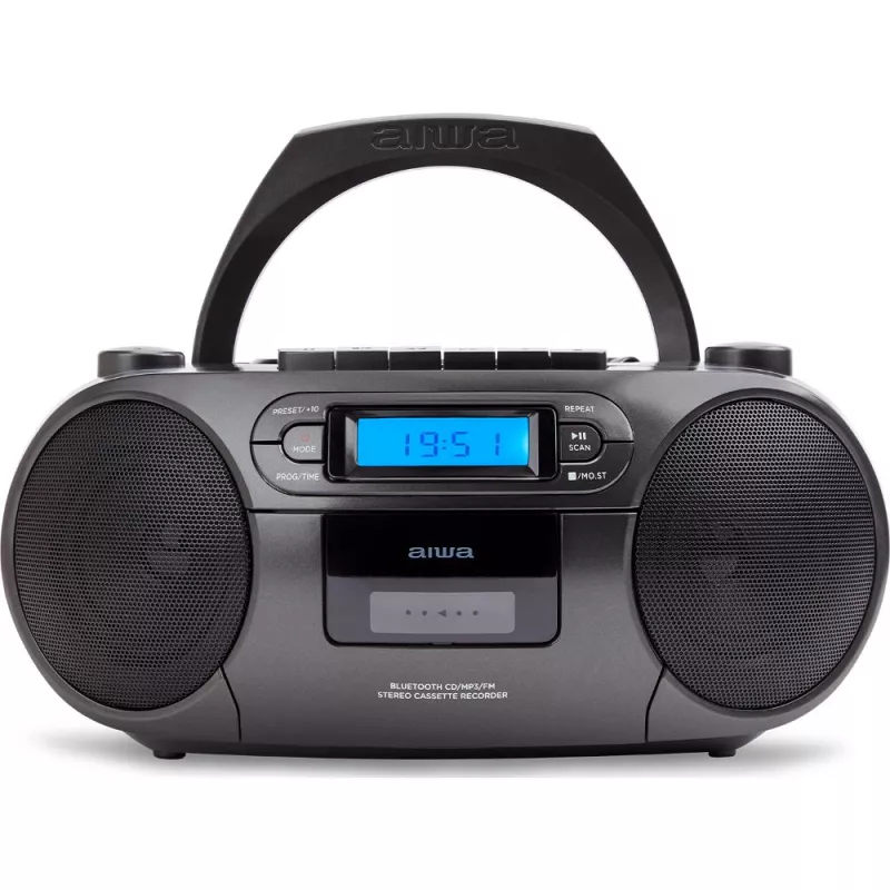 Radiomagnetofon AIWA BBTC-550B, radio s CD mechanikou MP3 a kazetou, Kazetové nahrávání z libovolného zdroje (Bluetooth, USB, CD, rádio, AUX IN)