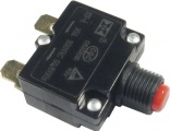 Proudový jistič 250VAC/15A k montáži do otvoru, vývody Faston 6,3mm
