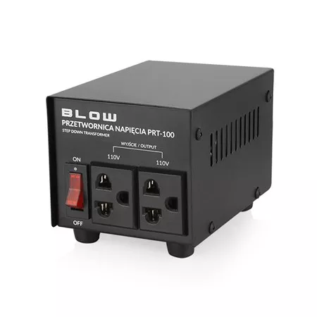 Adaptér 230V AC/US-přístroje na 110V AC / 100W napájecí zdroj-měnič, 130 x 90 x 80 mm BLOW