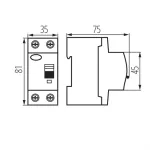 Chránič proudový ID 240V/25A-30mA 1fázový na DIN lištu