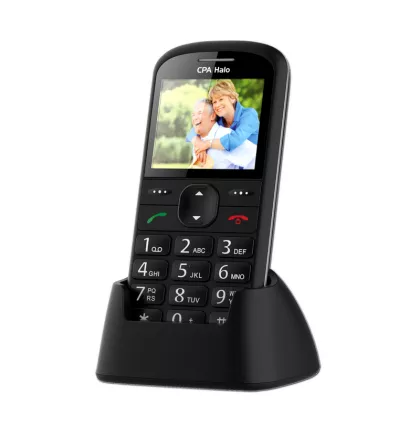 HALO 11 černý CPA GSM, klasický klávesový, tlačítkový telefon, Foto kontakty Bluetooth Nabíjecí stojánek