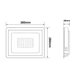 LED reflektor LEVE 200W, venkovní, IP65, 100-265V AC, černý, teplota světla 3000K-teplá bílá, 19900lm