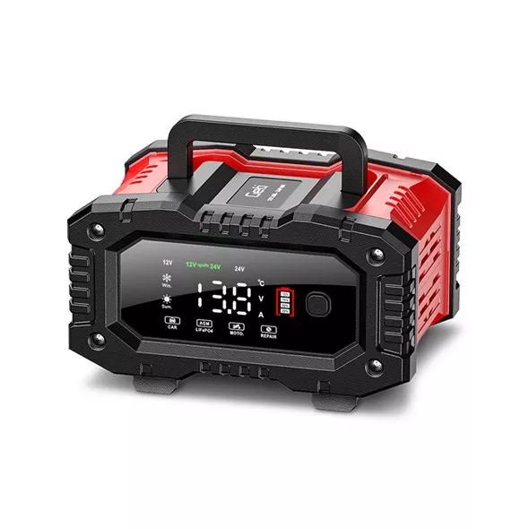 GETI GCA003 Inteligentní automatická nabíječka 12V/20A a 24V/10A olověných nebo LiFePO4 akumulátorů s kapacitou 6Ah - 300Ah (12 V) nebo 6Ah-150Ah (24 V).