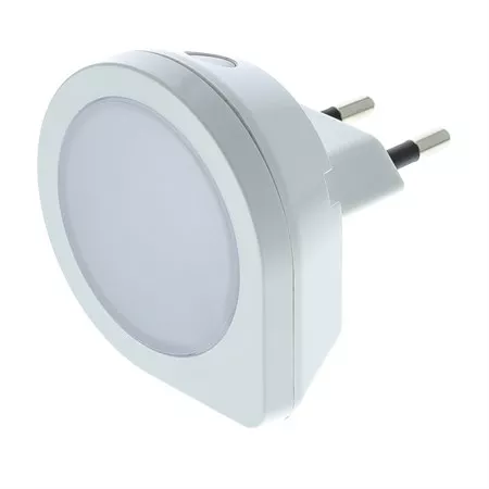Noční LED světlo 0,4W svítilna do zásuvky 230V AC se světelným senzorem, 3000K teplá bílá RETLUX