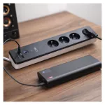 Prodlužka 230V/16A. GoSmart prodlužovací kabel 2 m / 4 zásuvky / s vyp. / s USB / bílá-černá / PVC / 1,5 mm2, WiFi EMOS