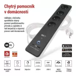 Prodlužka 230V/16A. GoSmart prodlužovací kabel 2 m / 4 zásuvky / s vyp. / s USB / bílá-černá / PVC / 1,5 mm2, WiFi EMOS