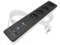 Prodlužka 230V/16A. GoSmart prodlužovací kabel 2 m / 4 zásuvky / s vyp. / s USB / bílá-černá / PVC / 1,5 mm2, WiFi