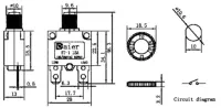 Proudový tepelný jistič 250VAC/20A nebo 32VDC/20A k montáži do otvoru, vývody Faston 6,3mm