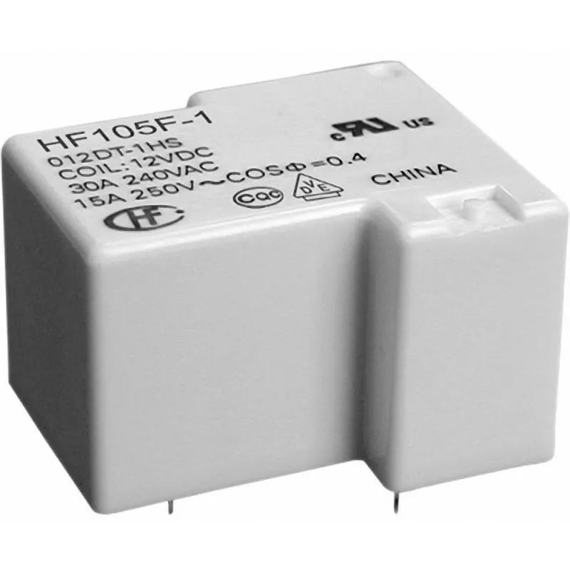 RELÉ HF105F-1, 1 x přepínací kontakt 20A, cívka 12V DC HONGFA