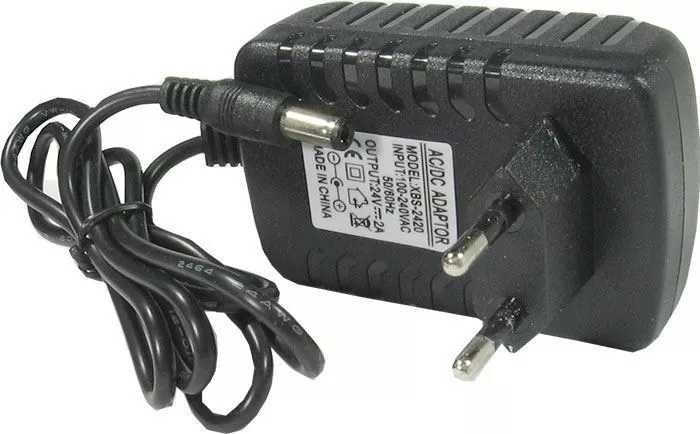 Síťový napájecí zdroj-pulzní 24V/48W DC/2A/230V AC stabilizovaný adaptér s pevným výstupním napětím, KONEKTOR @5,5 / 2,1 mm, zásuvkový