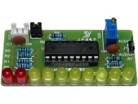 Stavebnice modul indikátor vybuzení STEREO 2x10 LED, VU metr, Audio spectrum analyzer, bargraf, spektrální analyzátor, napájení 12V - 15V, 300mA 