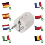 Vidlice 230V AC přímá bílá, na kabel, prodluž