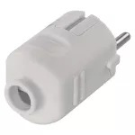 Vidlice 230V AC přímá bílá, na kabel, prodluž
